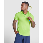 Polo técnico de poliéster piqué de manga corta 150 g/m2 Roly Direct Monzha color turquesa cuarta vista de uso