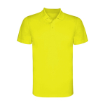 Polo técnico de poliéster piqué de manga corta 150 g/m2 Roly Direct Monzha color amarillo fluorescente segunda vista