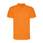 Polo técnico de poliéster piqué de manga corta 150 g/m2 Roly Direct Monzha color naranja fluorescente segunda vista