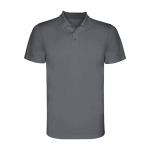 Polo técnico de poliéster piqué de manga corta 150 g/m2 Roly Direct Monzha color gris topo segunda vista