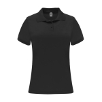 Polo técnico de poliéster piqué para mujer 150 g/m2 Roly Direct Monzha color negro segunda vista