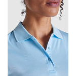 Polo técnico de poliéster piqué para mujer 150 g/m2 Roly Direct Monzha color blanco vista detalle 1