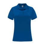 Polo técnico de poliéster piqué para mujer 150 g/m2 Roly Direct Monzha color azul real segunda vista