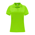 Polo técnico de poliéster piqué para mujer 150 g/m2 Roly Direct Monzha color verde lima segunda vista