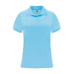 Polo técnico de poliéster piqué para mujer 150 g/m2 Roly Direct Monzha color azul claro segunda vista