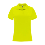 Polo técnico de poliéster piqué para mujer 150 g/m2 Roly Direct Monzha color amarillo fluorescente segunda vista