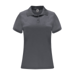 Polo técnico de poliéster piqué para mujer 150 g/m2 Roly Direct Monzha color gris topo segunda vista