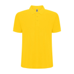 Polo de manga corta en punto piqué 220 g/m2 Roly Direct Pegaso Premium color amarillo segunda vista