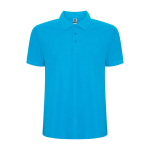 Polo de manga corta en punto piqué 220 g/m2 Roly Direct Pegaso Premium color turquesa segunda vista