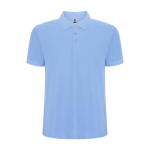 Polo de manga corta en punto piqué 220 g/m2 Roly Direct Pegaso Premium color azul claro segunda vista
