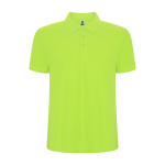 Polo de manga corta en punto piqué 220 g/m2 Roly Direct Pegaso Premium color verde fluorescente segunda vista