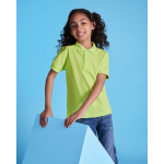 Polo de manga corta en punto piqué 220 g/m2 Roly Direct Pegaso Premium color verde fluorescente segunda vista de uso