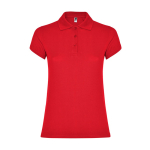 Polo de algodón en punto piqué para mujer 200 g/m2 Roly Direct Star color rojo segunda vista