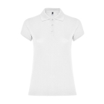 Polo de algodón en punto piqué para mujer 200 g/m2 Roly Direct Star color blanco segunda vista