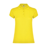 Polo de algodón en punto piqué para mujer 200 g/m2 Roly Direct Star color amarillo segunda vista