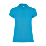 Polo de algodón en punto piqué para mujer 200 g/m2 Roly Direct Star color turquesa segunda vista