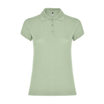 Polo de algodón en punto piqué para mujer 200 g/m2 Roly Direct Star color verde suave segunda vista