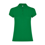 Polo de algodón en punto piqué para mujer 200 g/m2 Roly Direct Star color verde tropical segunda vista