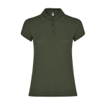 Polo de algodón en punto piqué para mujer 200 g/m2 Roly Direct Star color verde oscuro segunda vista