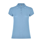 Polo de algodón en punto piqué para mujer 200 g/m2 Roly Direct Star color azul claro segunda vista