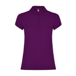 Polo de algodón en punto piqué para mujer 200 g/m2 Roly Direct Star color morado segunda vista