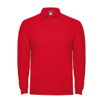 Polo de algodón de manga larga con puños canalé 220 g/m2 Roly Direct Estrella color rojo segunda vista