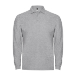 Polo de algodón de manga larga con puños canalé 220 g/m2 Roly Direct Estrella color gris claro segunda vista