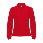 Polo de algodón de manga larga para mujer 220 g/m2 Roly Direct Estrella color rojo segunda vista