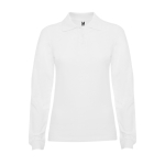 Polo de algodón de manga larga para mujer 220 g/m2 Roly Direct Estrella color blanco segunda vista