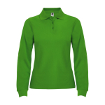 Polo de algodón de manga larga para mujer 220 g/m2 Roly Direct Estrella color verde bosque segunda vista