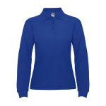 Polo de algodón de manga larga para mujer 220 g/m2 Roly Direct Estrella color azul real segunda vista