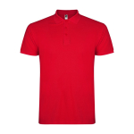Polo de hombre de algodón punto piqué de hombre 200 g/m2 Roly Direct Star color rojo segunda vista