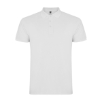 Polo de hombre de algodón punto piqué de hombre 200 g/m2 Roly Direct Star color blanco segunda vista