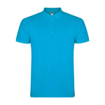 Polo de hombre de algodón punto piqué de hombre 200 g/m2 Roly Direct Star color turquesa segunda vista