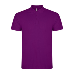 Polo de hombre de algodón punto piqué de hombre 200 g/m2 Roly Direct Star color morado segunda vista