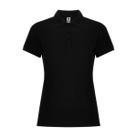 Polo de algodón y poliéster para mujer slim Roly Direct Pegaso Premium color negro segunda vista
