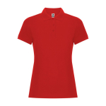 Polo de algodón y poliéster para mujer slim Roly Direct Pegaso Premium color rojo segunda vista