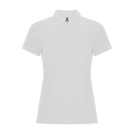 Polo de algodón y poliéster para mujer slim Roly Direct Pegaso Premium color blanco segunda vista