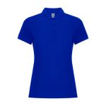 Polo de algodón y poliéster para mujer slim Roly Direct Pegaso Premium color azul real segunda vista