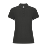 Polo de algodón y poliéster para mujer slim Roly Direct Pegaso Premium color gris topo segunda vista
