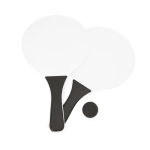 Set de tenis para playa con 2 raquetas de madera y 1 bola color negro segunda vista