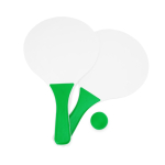 Set de tenis para playa con 2 raquetas de madera y 1 bola color verde pastel segunda vista