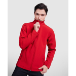 Chaqueta softshell con elastano de 2 capas 300 g/m2 Roly Direct Nebraska color rojo primera vista de uso
