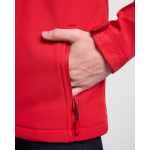 Chaqueta softshell con elastano de 2 capas 300 g/m2 Roly Direct Nebraska color rojo vista detalle 1