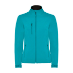 Chaqueta softshell con elastano para mujer 300 g/m2 Roly Direct Nebraska color aguamarina segunda vista