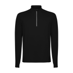 Sudadera técnica de poliéster reciclado 200 g/m2 Roly Direct Estambul color negro segunda vista