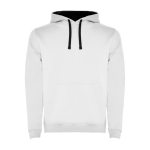 Sudadera de algodón y poliéster 280 g/m2 Roly Direct Urban color blanco/azul segunda vista