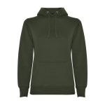 Sudadera de algodón y poliéster slim fit para mujer 280 g/m2 Roly Direct Urban color verde bosque segunda vista