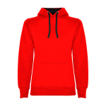 Sudadera de algodón y poliéster slim fit para mujer 280 g/m2 Roly Direct Urban color rojo desaturado segunda vista