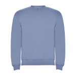 Jersey de algodón y poliéster con puños canalé 280 g/m2 Roly Direct Clasica color azul desteñido segunda vista